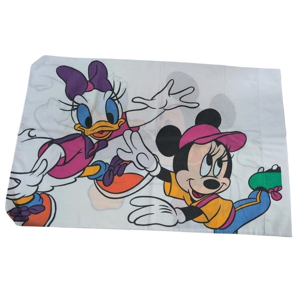 Vintage 90's 3 Piece Pacific Walt Disney Mickey Minnie Sports Twin Sheet Set